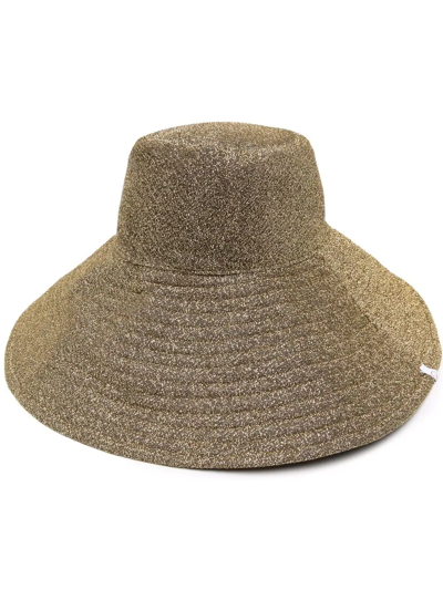 Shop Oseree Safari Reversible Hat In Gold