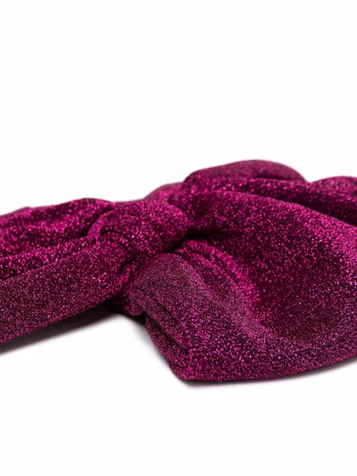 Shop Oseree Metallic Woven Head-wrap Cap In Pink