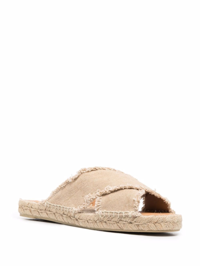 Castaã±er Palmera Frayed Sandals In Nude