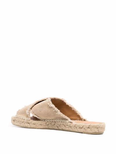 Castaã±er Palmera Frayed Sandals In Nude