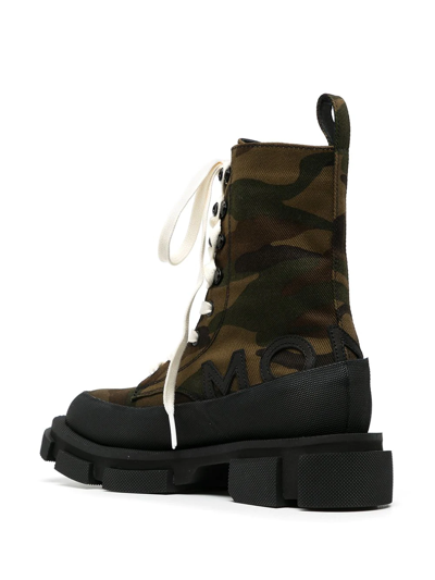 Shop Both Camouflage Tall Lace-up Boots In Braun