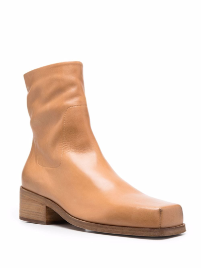 Shop Marsèll Cassello Leather Ankle Boots In Braun