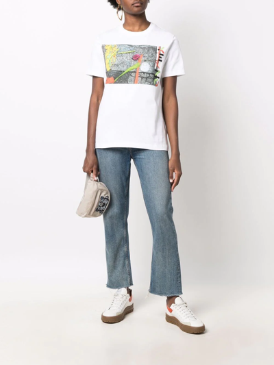 Kenzo T-shirt Seasonal Graphic Loose Blanc In Weiss