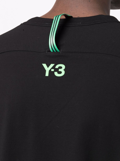 Shop Y-3 Long-sleeved Cotton T-shirt In Schwarz