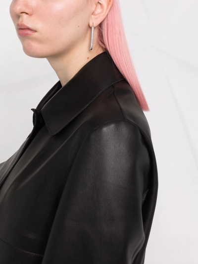 Arma Button-up Leather Jacket In Schwarz