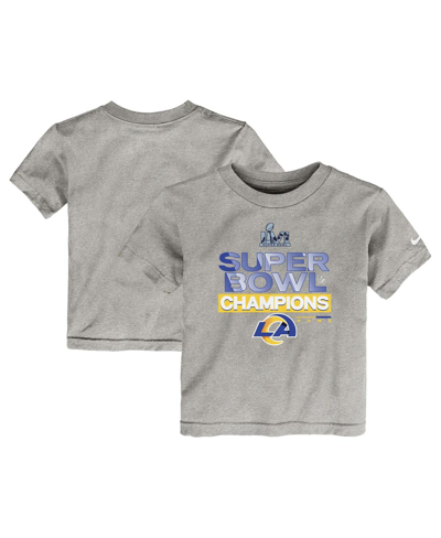 Nike Toddler Girls And Boys  Heather Gray Los Angeles Rams Super Bowl Lvi Champions Locker Room Troph In Heathered Gray