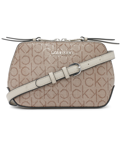 Shop Calvin Klein Lucy Crossbody Bag In Alm/taupe/fawn
