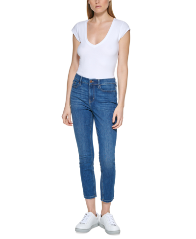 Shop Calvin Klein Jeans Est.1978 Petite High Rise 27" Skinny-leg Jeans In Malibu