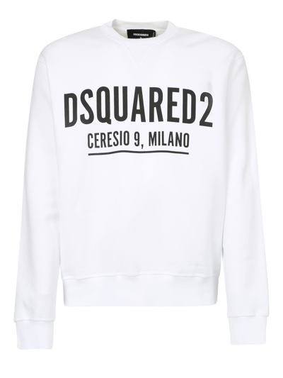 Shop Dsquared2 Logo Printed Crewneck Sweatshirt In White