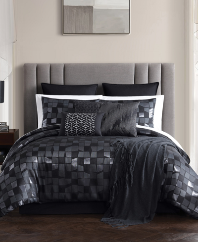 Shop Hallmart Collectibles Noir 14-pc. King Comforter Set, Created For Macy's In Black