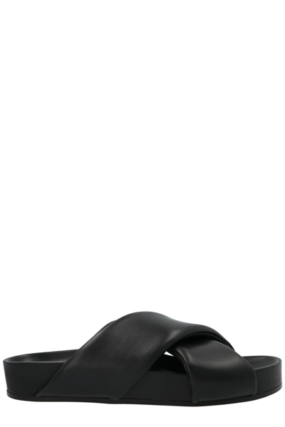 Shop Jil Sander Cross Strap Open Toe Sandals In Black