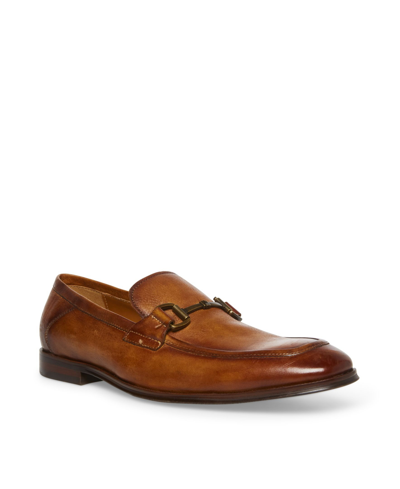 Shop Steve Madden Men's Aahron Loafer Shoes In Tan Leather
