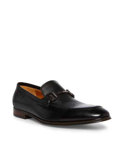 Shop Steve Madden Men's Aahron Loafer Shoes In Black Leather