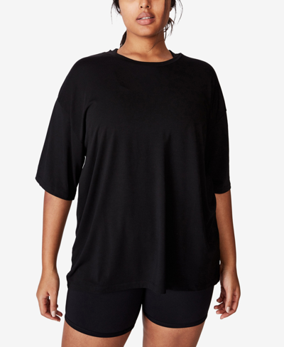 Shop Cotton On Trendy Plus Size Active Boyfriend T-shirt In Black