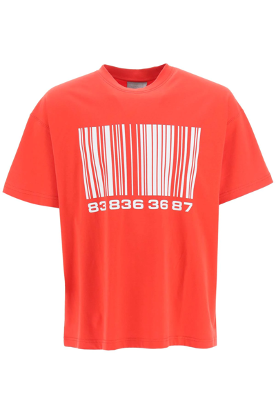 Shop Vtmnts Big Barcode T-shirt In Red,white
