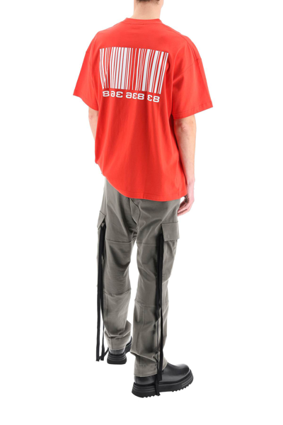 Shop Vtmnts Big Barcode T-shirt In Red,white