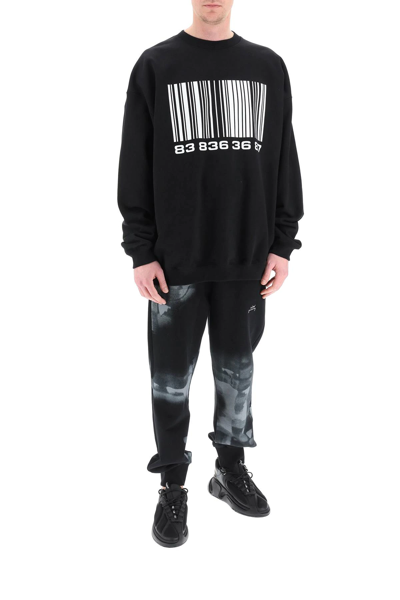 Vtmnts Bar-code Print Sweatshirt In Black,white