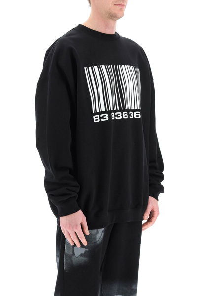 Shop Vtmnts Big Barcode Sweatshirt In Black,white