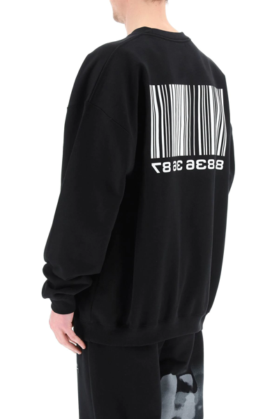 Shop Vtmnts Big Barcode Sweatshirt In Black,white