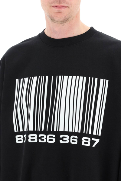 Shop Vtmnts Big Barcode Sweatshirt In Black,white