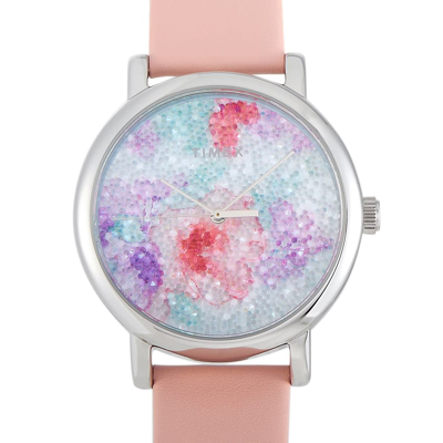 Shop Timex Crystal Bloom Quartz Ladies Watch Tw2r84300 In Brass / Pink / White
