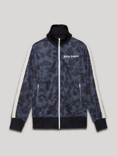 Shop Palm Angels Camo Track Jacket In Black