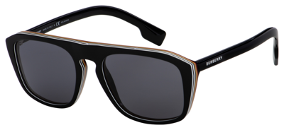 Shop Burberry Polarized Grey Browline Mens Sunglasses Be4286 379881 55