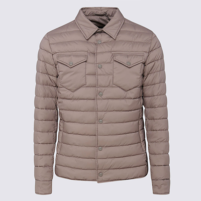 Shop Herno Beige Padded Casual Jacket In Falcon
