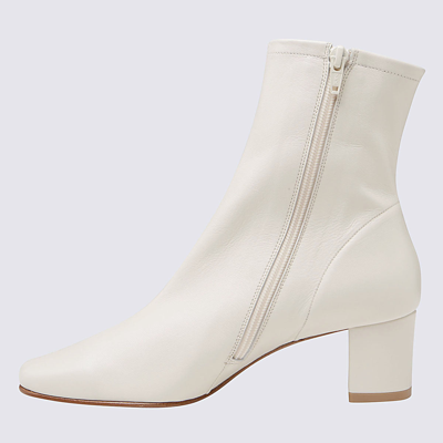 Shop By Far White Leather Sofia Boots