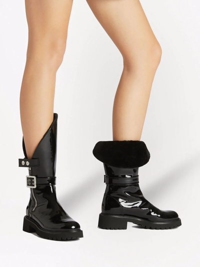 Shop Giuseppe Zanotti Rain Patent-leather Boots In Black