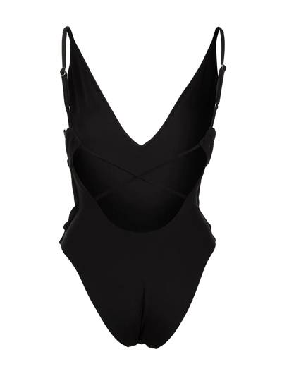 Shop Jonathan Simkhai Niya Belted Swimsuit In Black