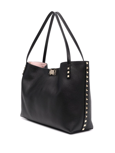 Shop Valentino Medium Rockstud-embellishment Tote Bag In Black