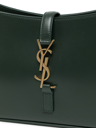 Shop Saint Laurent 5a7 Logo-plaque Shoulder Bag In Green