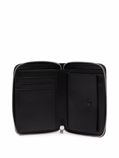 Shop Jil Sander Zip-around Leather Wallet In Black