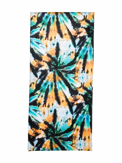 Shop Molo Tie-dye Print Beach Towel In Black