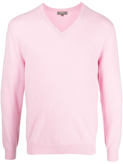 Shop N•peal V-neck Cashmere Jumper In Pink