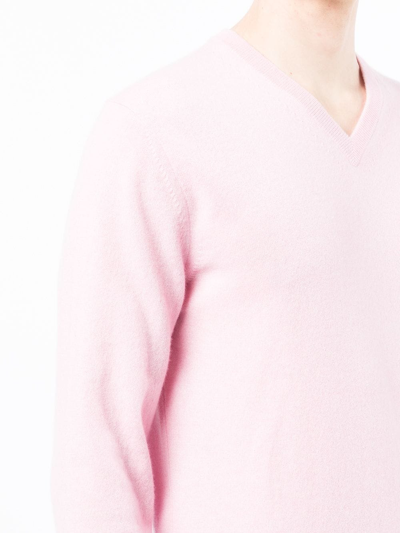 Shop N•peal V-neck Cashmere Jumper In Pink