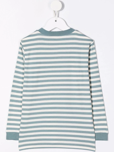 Shop Il Gufo Striped Slogan-print T-shirt In Green