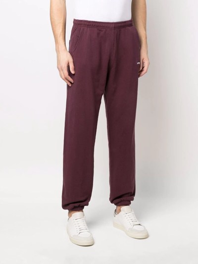 Shop Sporty And Rich Logo-print Cotton Track Pants In Red