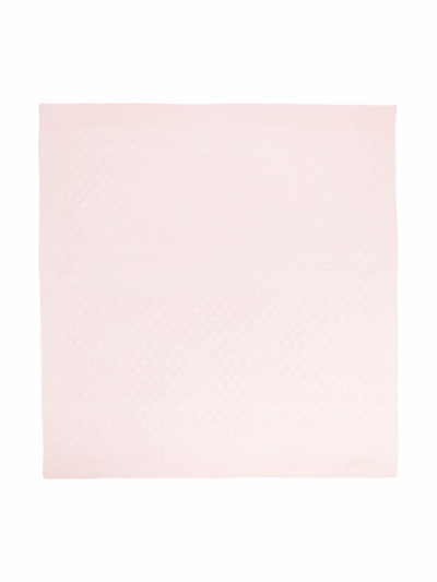 Shop Bonpoint Open-knit Geometric Blanket In Pink