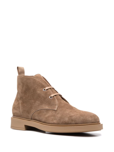 Shop Gianvito Rossi Lace-up Desert Boots In Neutrals