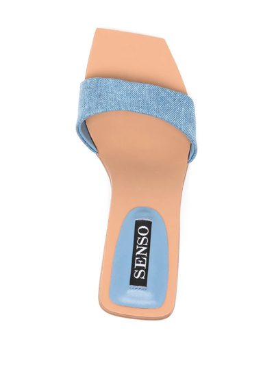 Shop Senso Margot Denim-strap Sandals In Blue