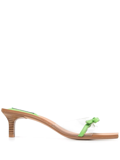 Shop Senso Nori 50mm Bow Sandals In Green