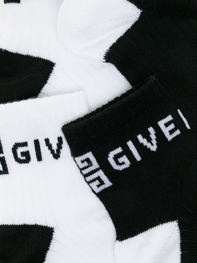 Shop Givenchy Two-tone 2-pack Ankle Socks In Black
