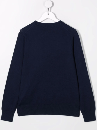 Polo Ralph Lauren Embroidered-logo Jumper In Blue