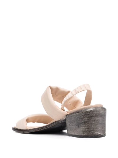 Shop Moma Double-strap Leather Sandals In Neutrals