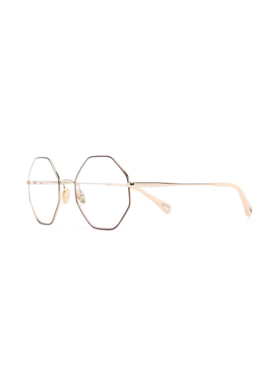 Chloé Geometric-frame Glasses In Gold