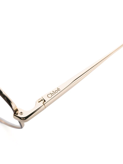 Chloé Geometric-frame Glasses In Gold