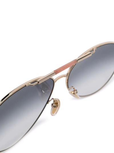 Chloé Gradient Pilot Sunglasses In Gold
