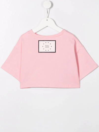 Douuod Teen Patch-detail Short-sleeved T-shirt In Pink